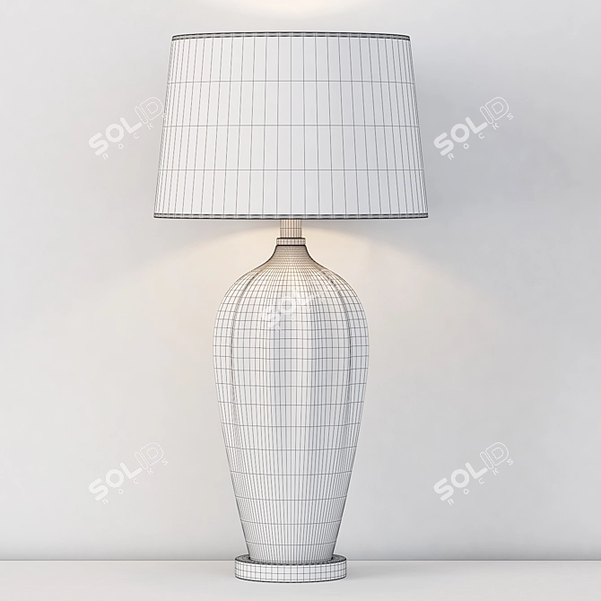 Elegant White Ceramic Table Lamp 3D model image 2