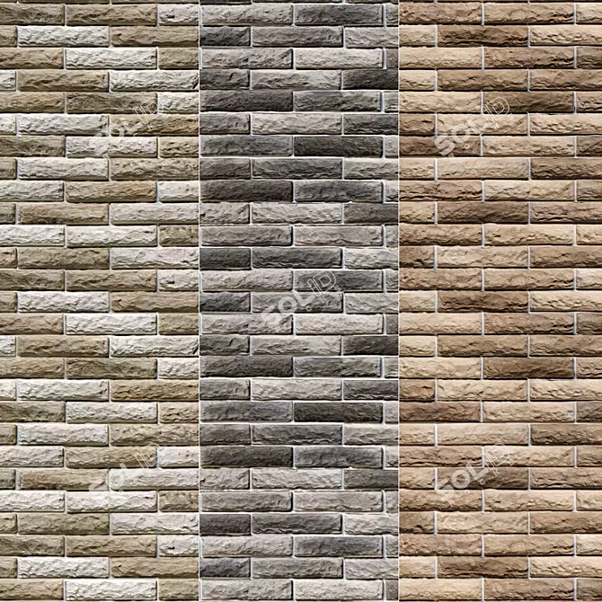 Modern Stone Walls Set 11: Vray Material Collection 3D model image 1