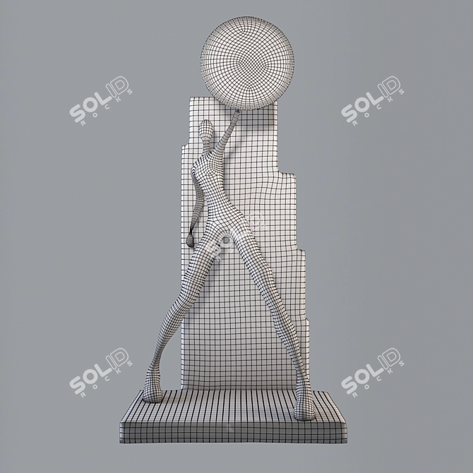 Steel Shield Sculpture 3D model image 3