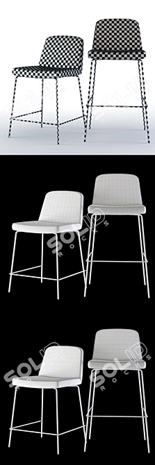 Modern CB2 Charlie Bar Stools 3D model image 3