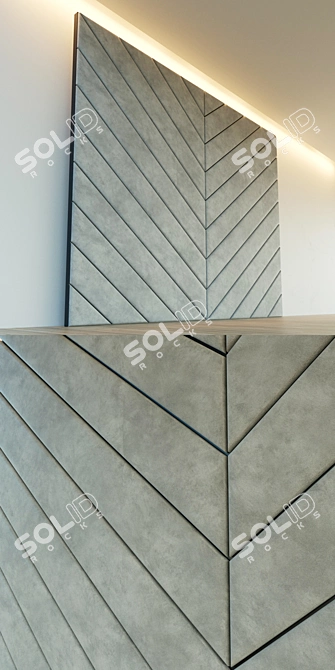 Soft Panel Decor: Stylish Metal Trim Wall 3D model image 2