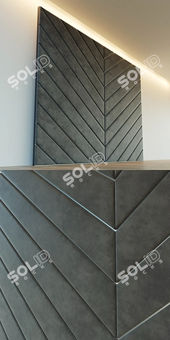 Soft Panel Decor: Stylish Metal Trim Wall 3D model image 3