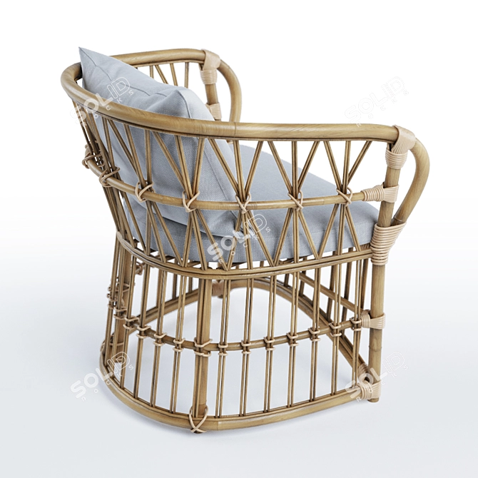 Elegant San Francisco Rattan Chair 3D model image 2