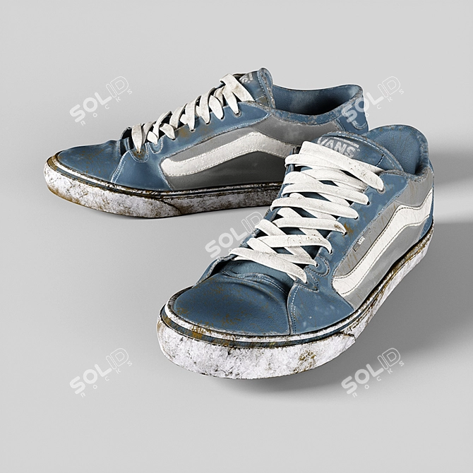 Vans Grunge Mid Poly Shoes 3D model image 1