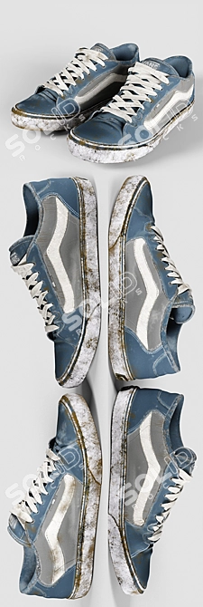 Vans Grunge Mid Poly Shoes 3D model image 2