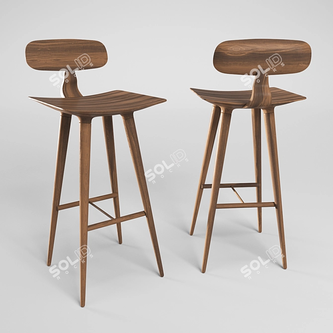 Sthal+Band Mantaray Barstool: Sleek and Stylish Seating 3D model image 1