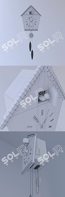 Title: Soviet-Era Cuckoo Clock 3D model image 2