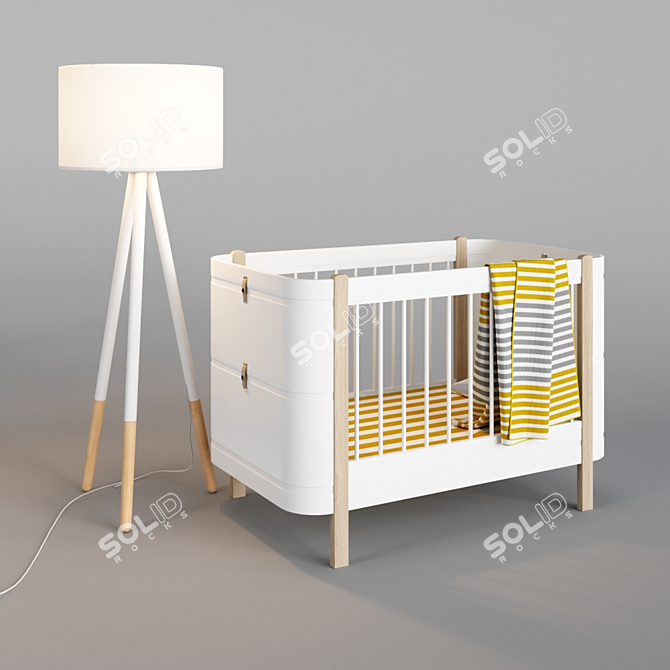 Wood Mini + Bed & Highland Floor Lamp 3D model image 2