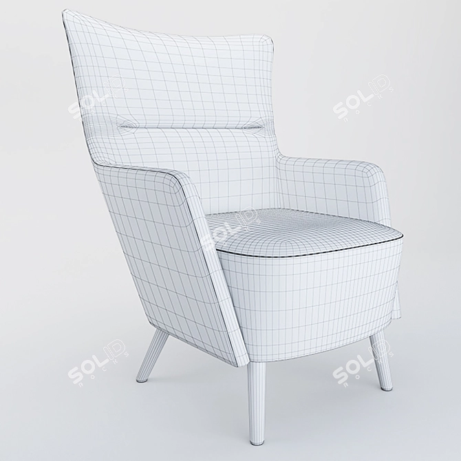 Elegant Lounge Chair - Compact Comfort 3D model image 3