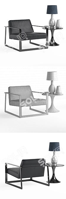 Modern Poliform Arm Chair 3D model image 2