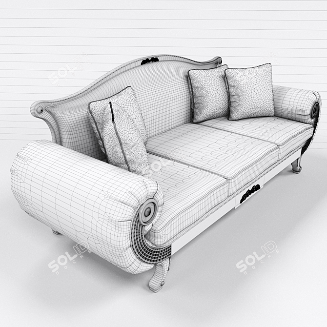 Luxurious Alexandra 3-Seater Sofa by COLECCION ALEXANDRA 3D model image 3