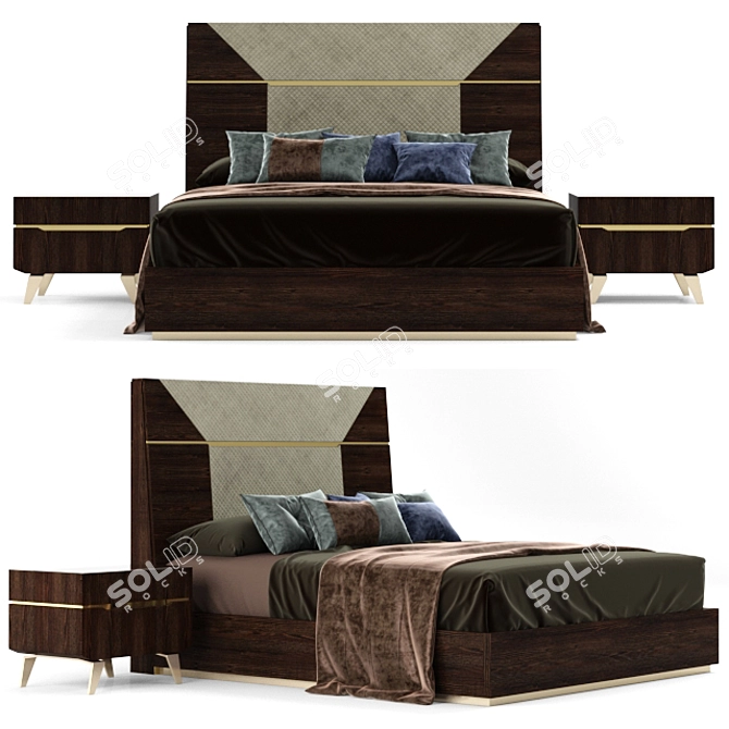 Elegant Accademia Bed: Unparalleled Comfort 3D model image 1