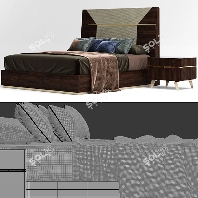 Elegant Accademia Bed: Unparalleled Comfort 3D model image 2