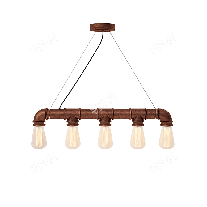 Rustic Charm Industrial Lamp 3D model image 1