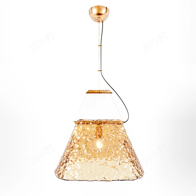 Carlo Nason Pendant - Italian Glass & Brass Lighting 3D model image 1