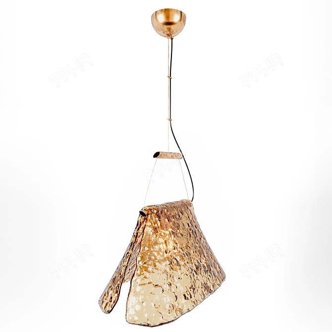 Carlo Nason Pendant - Italian Glass & Brass Lighting 3D model image 2