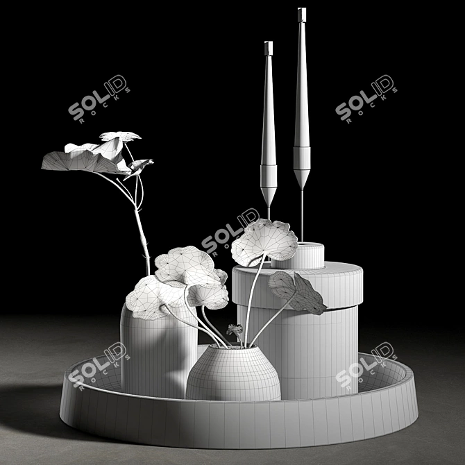 Elegant Decor Set 006 3D model image 2