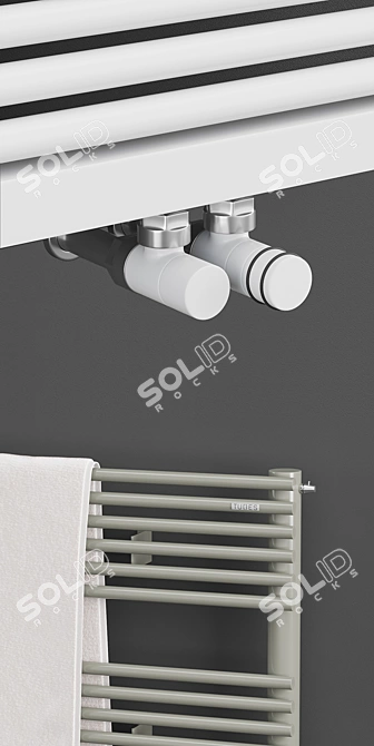 Sleek Radiatori Towel Rails 3D model image 2