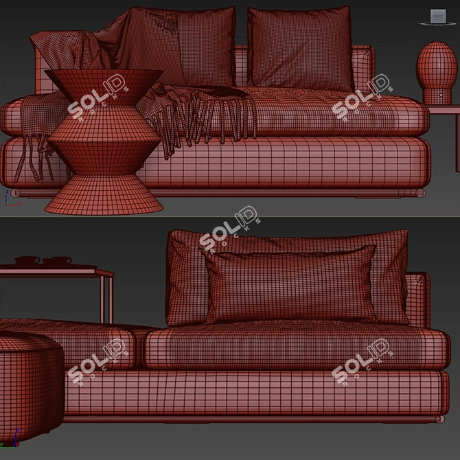 Elegant Hamilton Minotti Sofa 3D model image 3