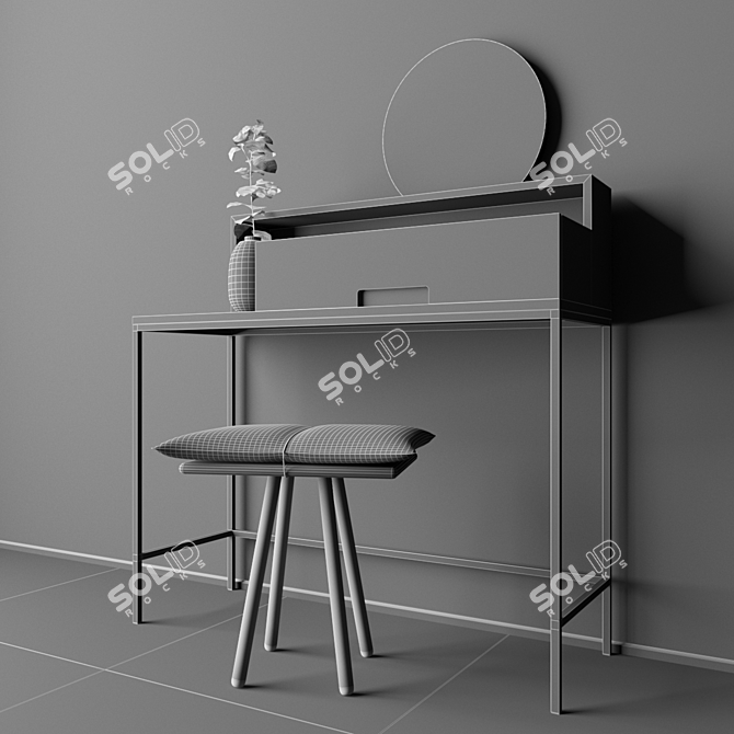 Elegant Rozel Dressing Table 3D model image 3
