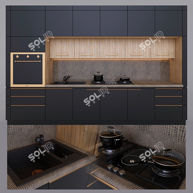 Python_MONDELUX: Elegant Kitchen Design 3D model image 1