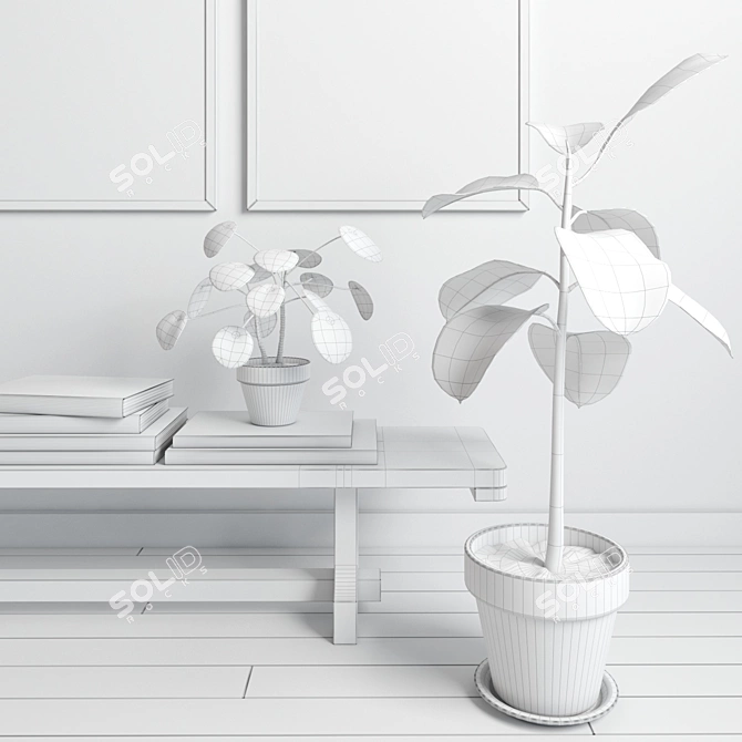 Leafy Duo Decor Set 3D model image 3