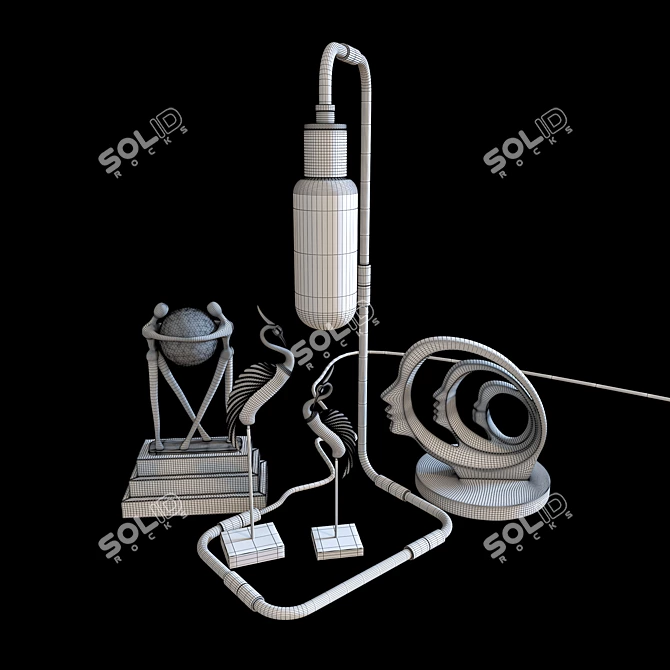 Elegant Decorative Figurine Set 3D model image 2