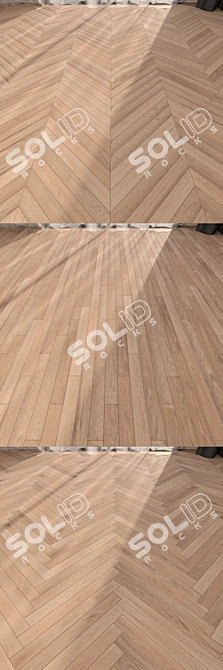 Elegant Biancospino Parquet: Linear, Chevron & Herringbone 3D model image 2