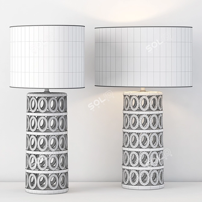 Elegant Oval Table Lamps 3D model image 2