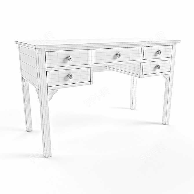 Elegant Black Bone Console Table 3D model image 3