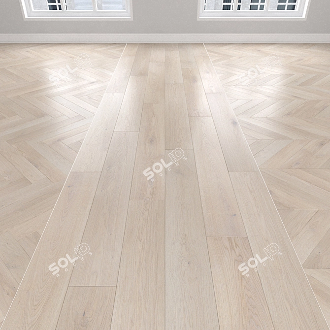 Parquet Oak Light: Herringbone, Linear, Chevron 3D model image 1