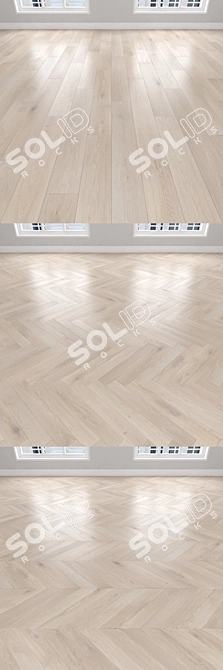 Parquet Oak Light: Herringbone, Linear, Chevron 3D model image 2