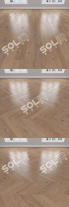  Oak Parquet: Herringbone, Linear, Chevron 3D model image 2