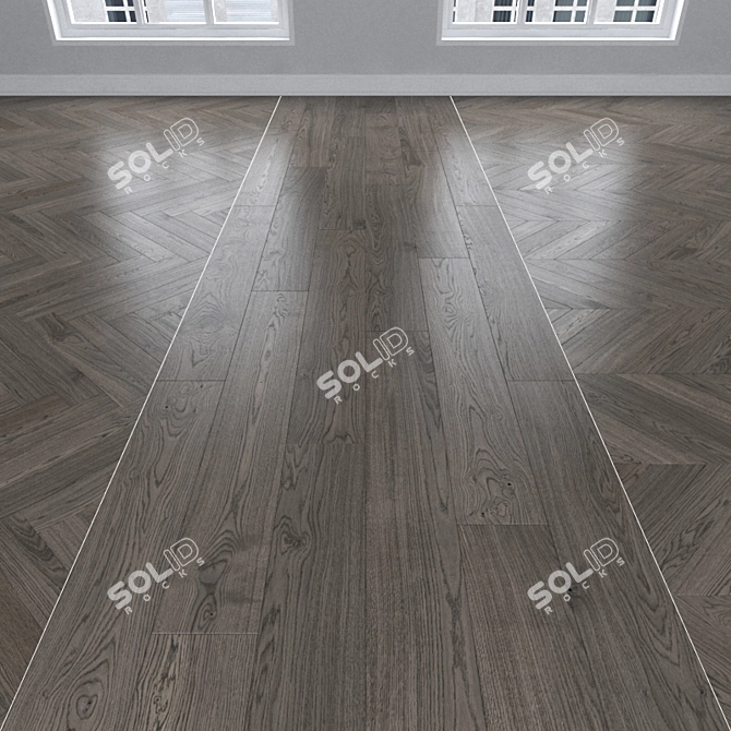  3 Types of Parquet Oak: Herringbone, Linear & Chevron 3D model image 1