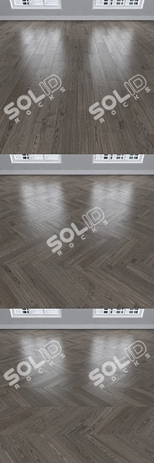  3 Types of Parquet Oak: Herringbone, Linear & Chevron 3D model image 2