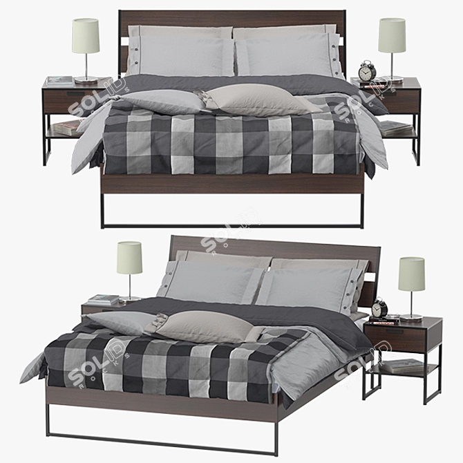 Sleek Trysil Bed - Modern Design 3D model image 1