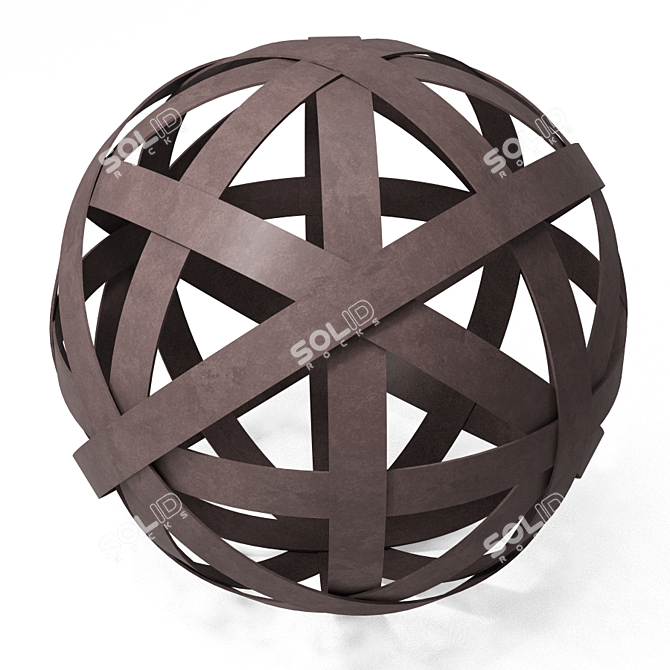 Rustic Metal Orb: Brown 11.75 in 3D model image 1