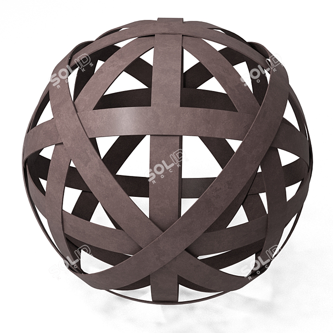 Rustic Metal Orb: Brown 11.75 in 3D model image 2