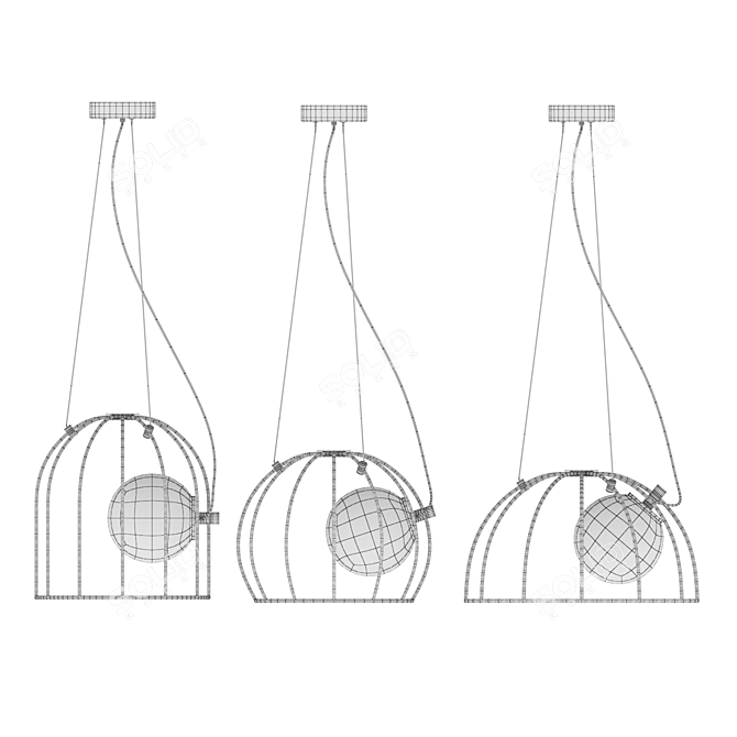 Designer Pendant Lamp Series - Lampatron HUNT 3D model image 2