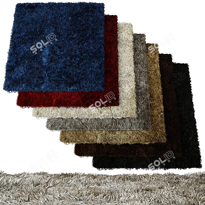 Plush Shag Carpets | Luxurious Collection 3D model image 1