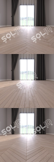 Cashmere Oak Parquet: Linear, Chevron & Herringbone | High-Resolution Textures | 3ds Max & FBX 3D model image 3