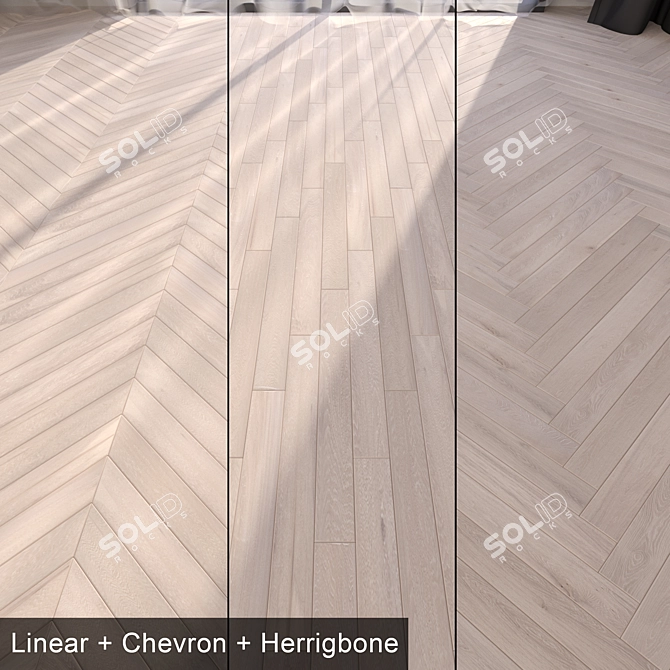 Rustic Elegance: Listone Giordano Parquet Rovere Lino 3D model image 1