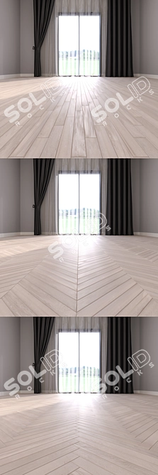 Rustic Elegance: Listone Giordano Parquet Rovere Lino 3D model image 3