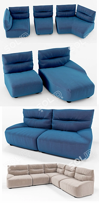 Caliaitalia Eliseo: Stylish Modular Comfort 3D model image 2