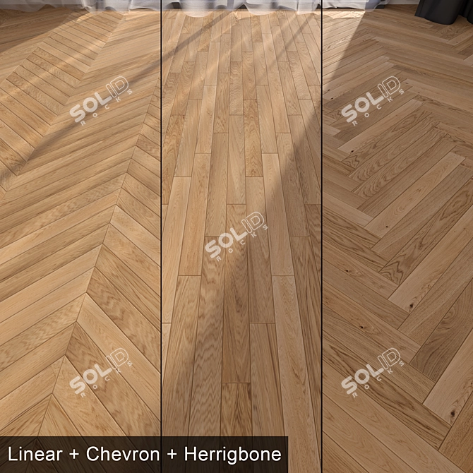 Pure Oak Parquet - Vray Finish 3D model image 1