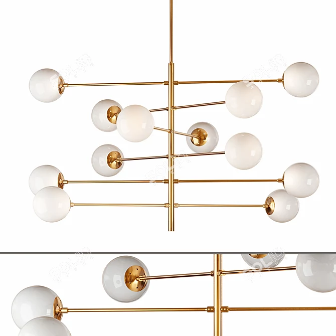Eichholtz Tortora Brass Globe Chandelier 3D model image 1