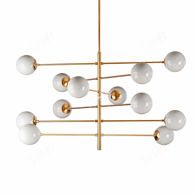 Eichholtz Tortora Brass Globe Chandelier 3D model image 2