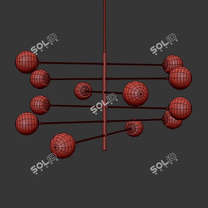 Eichholtz Tortora Brass Globe Chandelier 3D model image 3