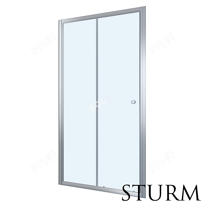 STURM Viva Niche: Sleek Chrome Shower Door 3D model image 1