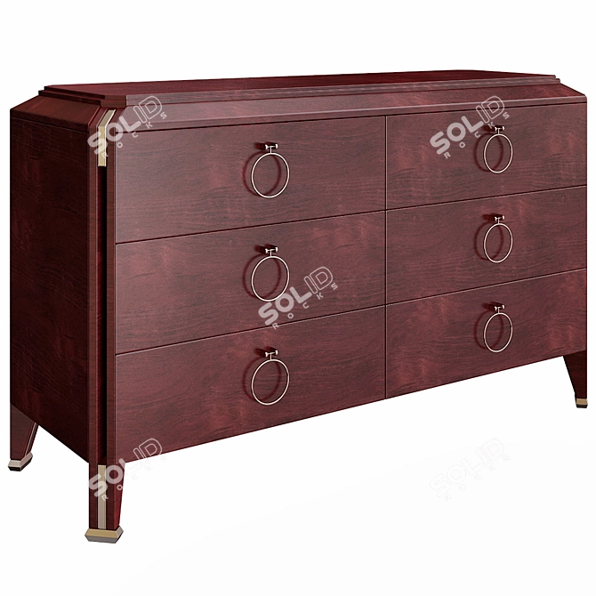 Elegant Venetian Chest of Drawers 3D model image 1